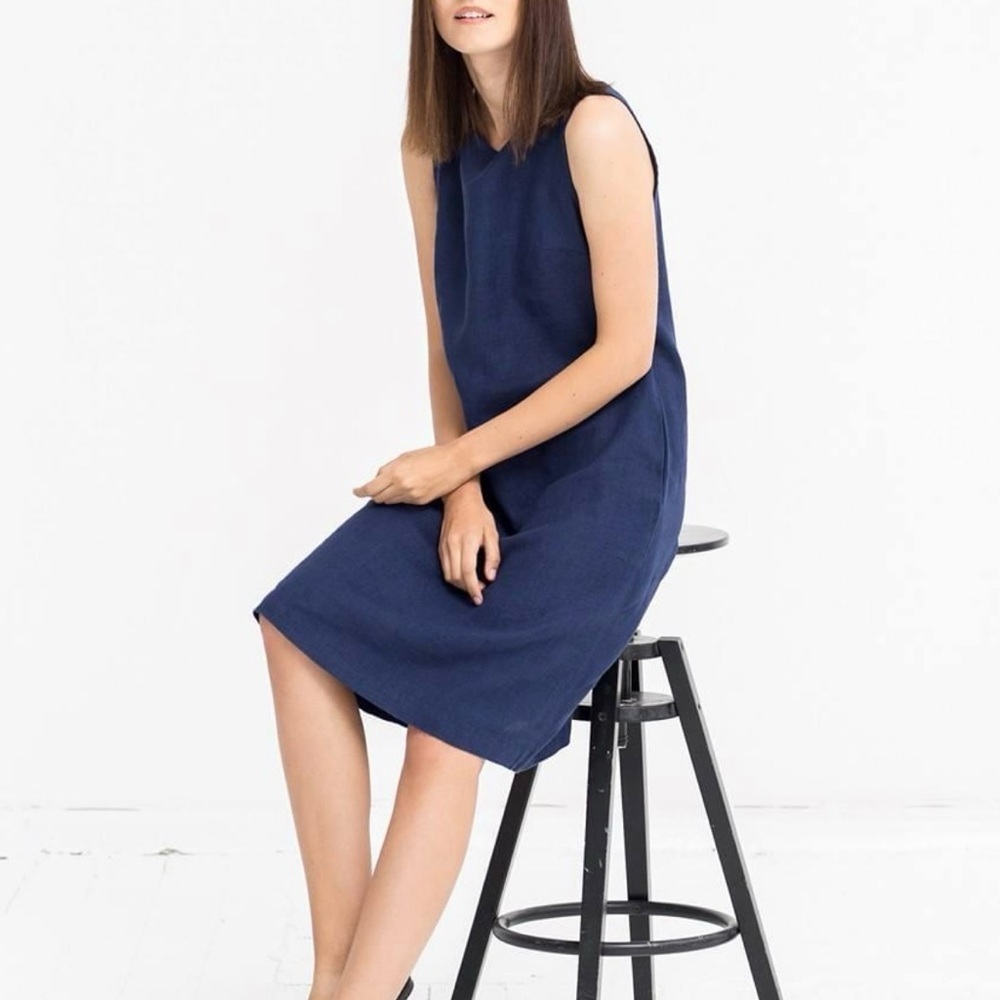 Not Gilty 100% linen sleeveless Dress